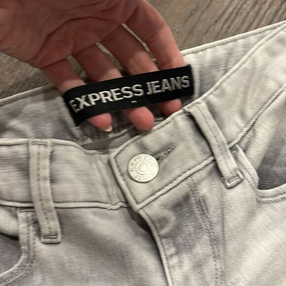 Express Light Gray Skinny Jeans Sz 0 - Picture 4 of 7